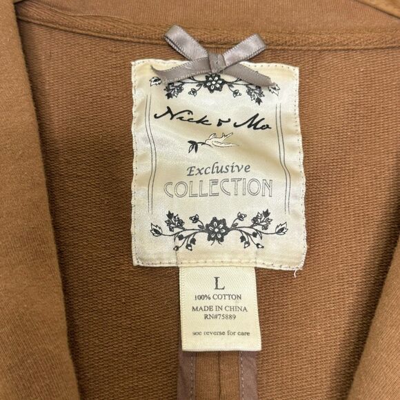Nick & Mo Blazer Womens Large Brown Knit 3/4 Sleeve Embellished Anthropologie - Picture 5 of 10